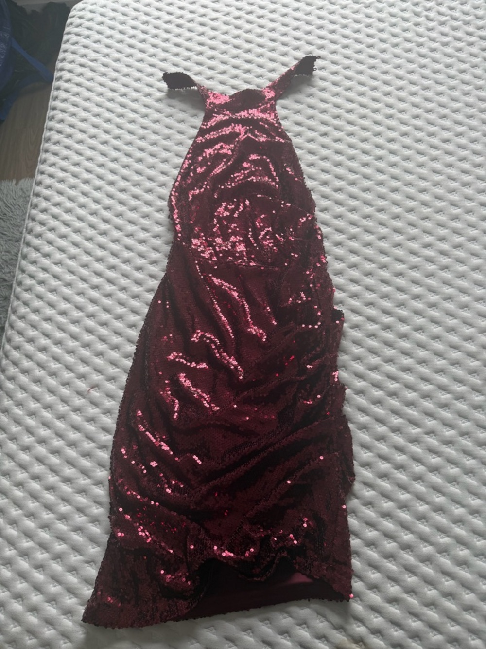 Sequin Party Dress in Deep Berry